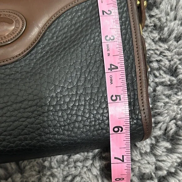 Dooney & Bourke Black and Brown Vintage Leather Messenger Bag - Picture 7 of 12